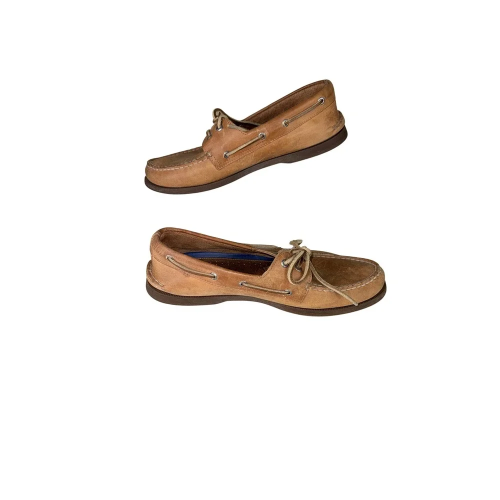 Sperry Top-Sider Authentic Original Boat Shoes Tan Leather Mens 11.5 M